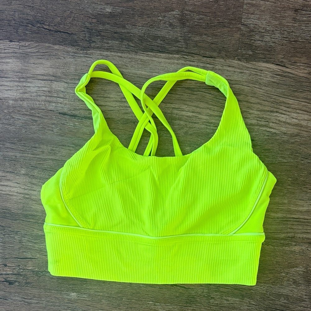 Lululemon energy longline bra highlight yellow